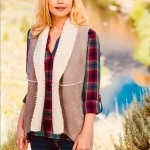 Natural Reflections faux shearling, faux suede